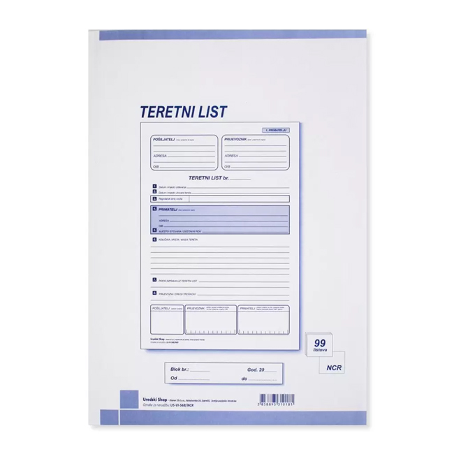 US-VI-56B/NCR Teretni list A4, 3×33 listova