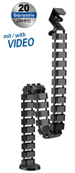 Transmedia Flexible Cable Management with clamp, Black