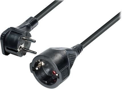 Transmedia CEE 7 7 flat plug – extension cable with angle plug, 10m