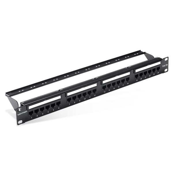 Vention Cat.5E UTP 24 Ports Patch Panel Black